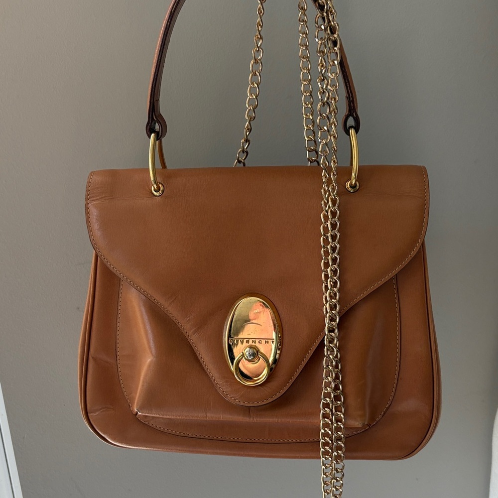 Givenchy Vintage Tan Leather Handbag with gold hardware - Picture 16 of 16